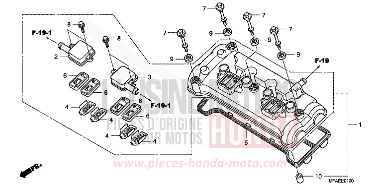 COUVERCLE DE CULASSE de CBF1000 ABS PEARL NIGHTSTAR BLACK (NHA84) de 2010